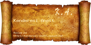 Kenderesi Anett névjegykártya